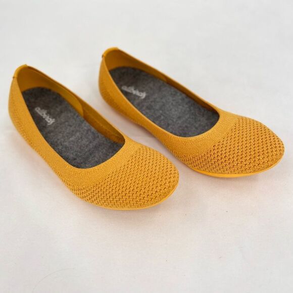 Allbirds Knit Tree Breezers Thrive Yellow Renewable Slip On Ballet Flats Size 6 - Picture 2 of 14